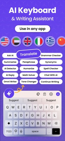 AI Keyboard Extension - Writer iPhone screenshot