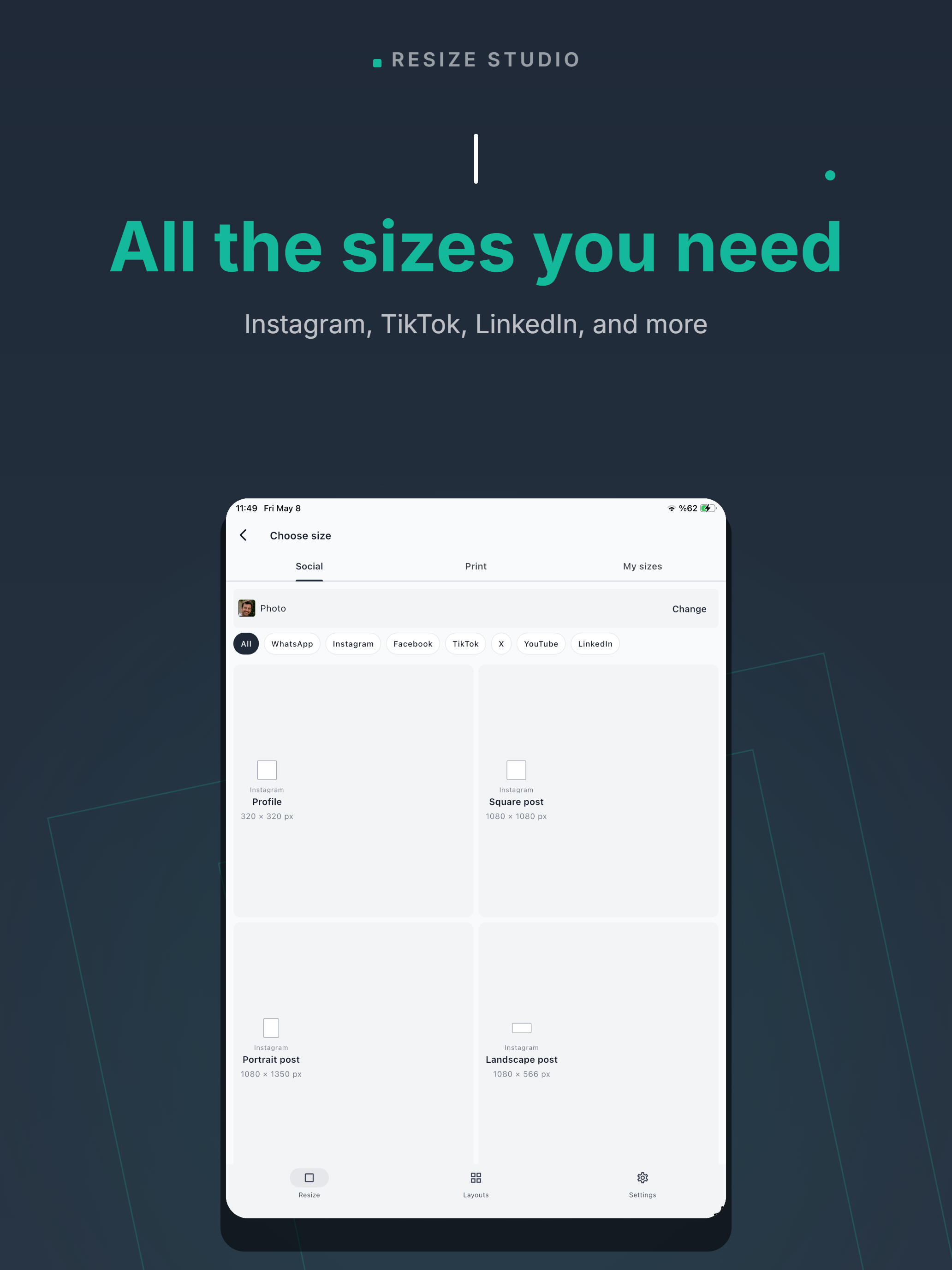 Resize Studio: Photo & Print
