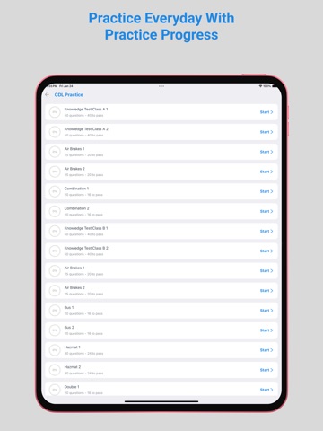 CDL Practice Test 2025 iPad screenshot