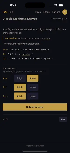 Bal - Logic Puzzles screenshot 1