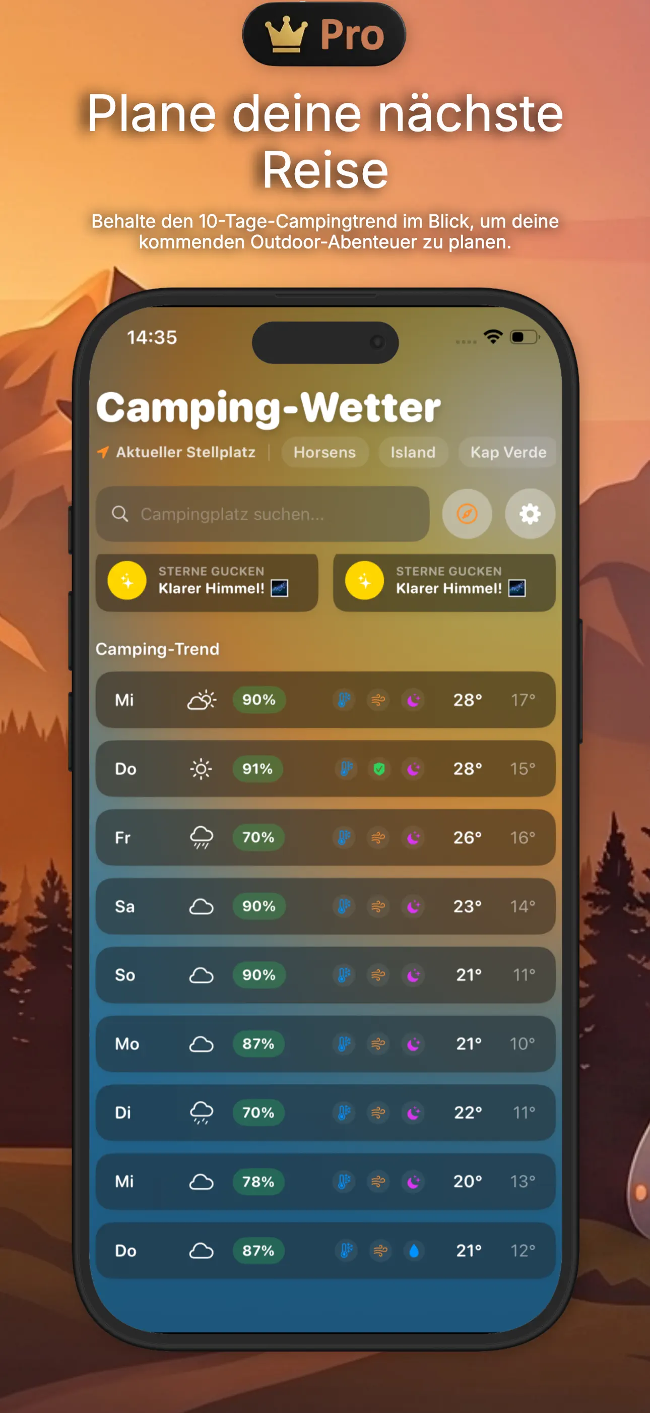 Camping-Wetter: Wind, Sonne 스크린샷 2
