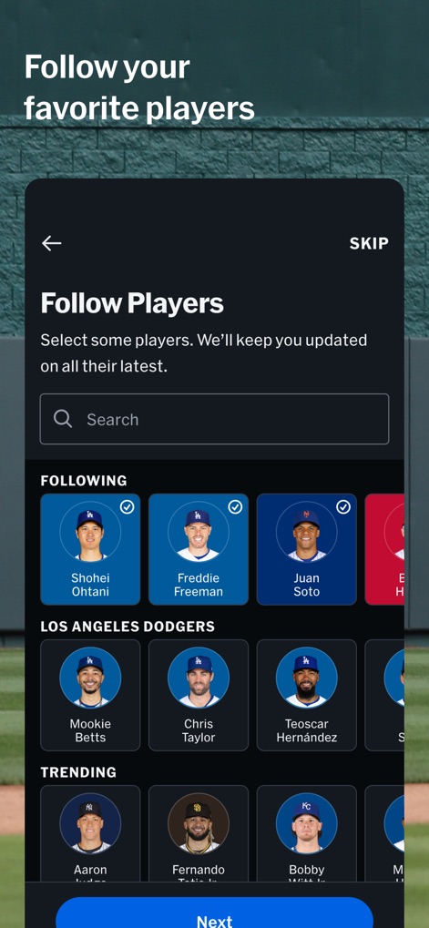 MLB - Personalized Player Tracking
