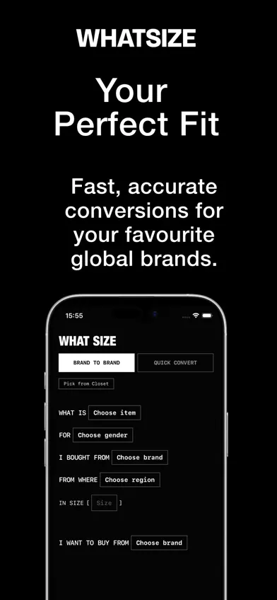 WHATSIZE: Brand Size Converter screenshot 1