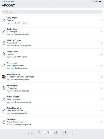 Arcoro iPad screenshot
