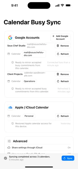Calendar Busy Sync screenshot 1