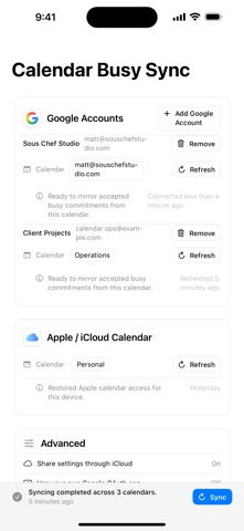Calendar Busy Sync Screenshot 1 of 4