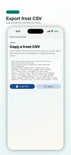 Captura de pantalla de Freezer Frost Log Pad en iPhone 4