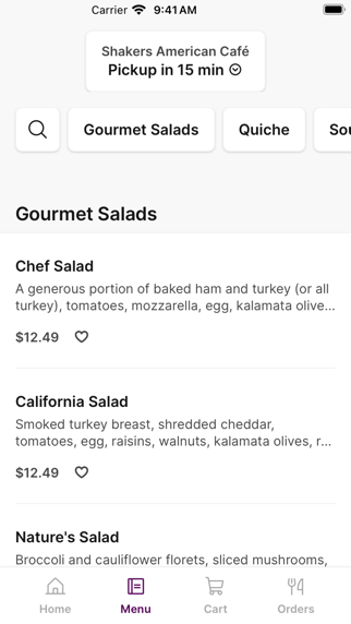 Shakers American Café iPhone screenshot 2 - Food & Drink app