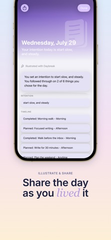 DaybreakIn: Intentions Journal iPhone screenshot