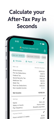 Paycheck Calculator US - Pay44 iPhone screenshot
