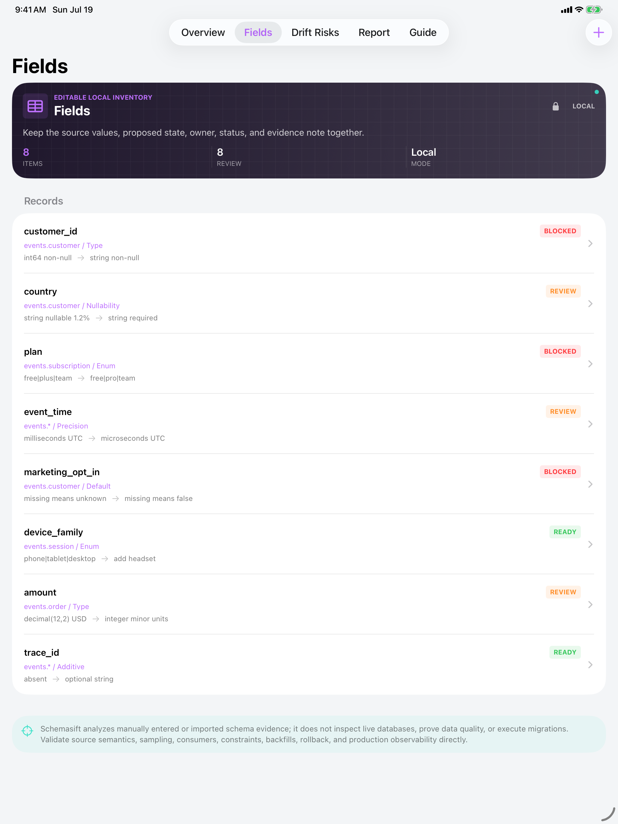 Schemasift: Data Drift iPad screenshot 2 of 4