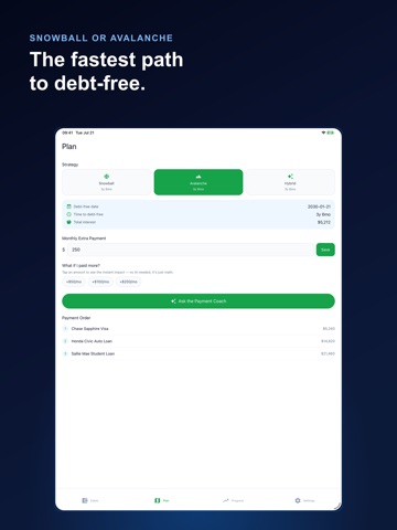 Debt Snowball: Payoff Tracker iPad screenshot
