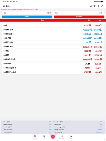 Ark Trader iPad screenshot