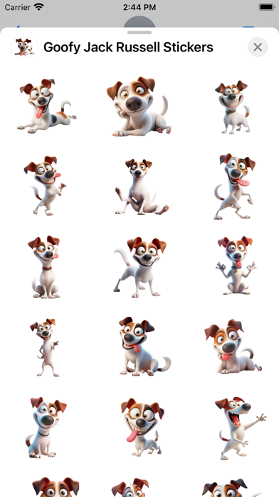 Screenshot #1 pour Goofy Jack Russell Stickers
