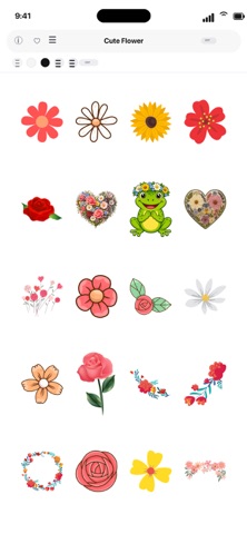 Cute Flower Stickers Screenshot 2 of 7