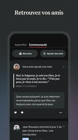 Capture d'écran de Bible sur iPhone 7