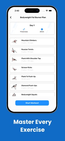 Home Workout - No Equipment * iPhone screenshot