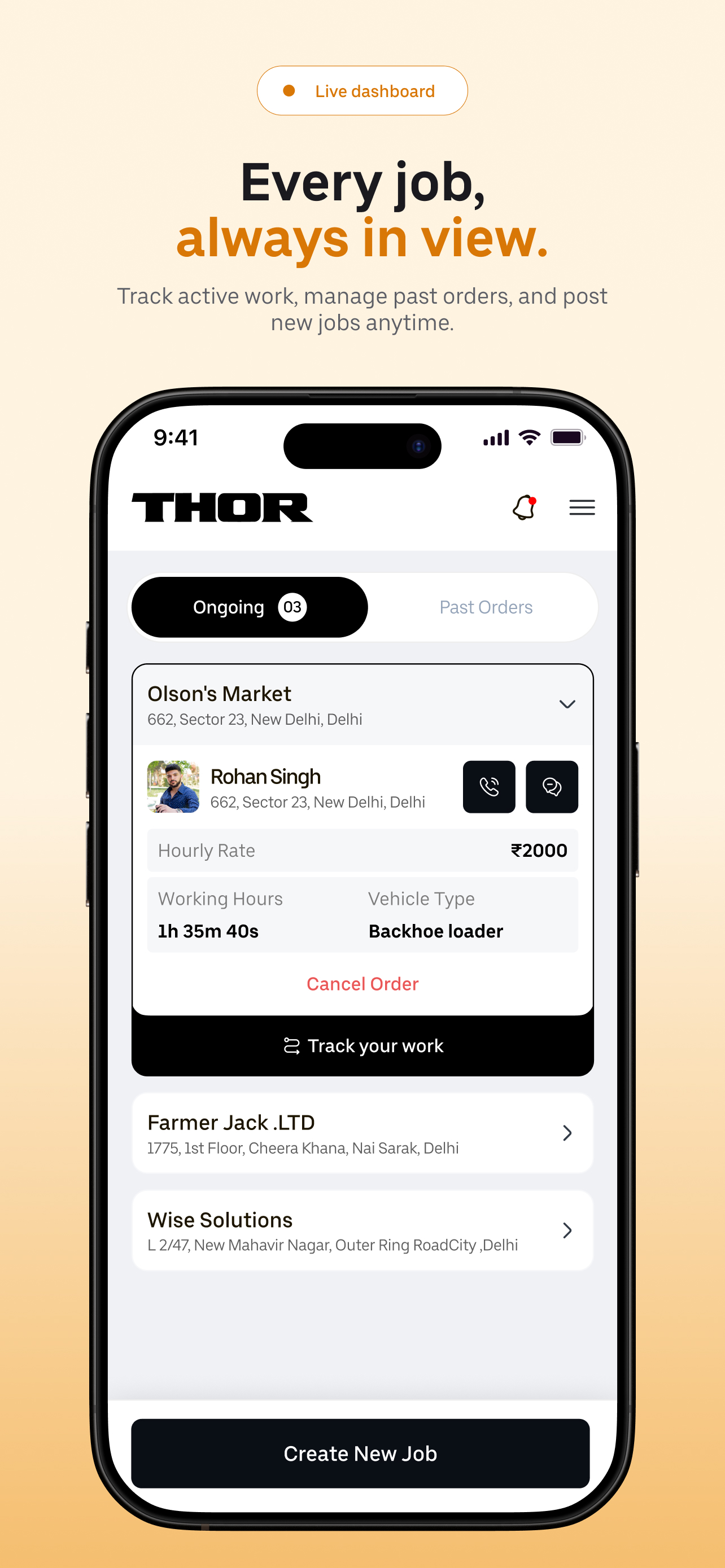ThorOne : Backhoe Loader Hire screenshot 5