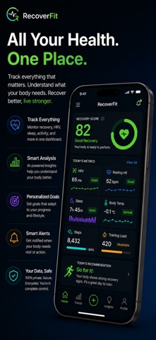RecoverFit: HRV & Recovery iPhone screenshot