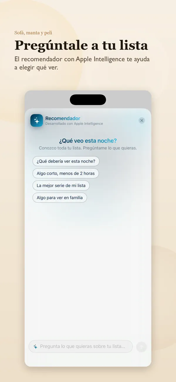 Sofá, manta y peli recomendador con IA