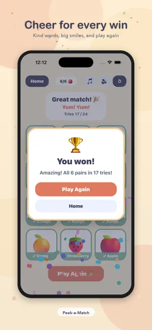 Peek-a-Match: Kids Memory Game screenshot 3