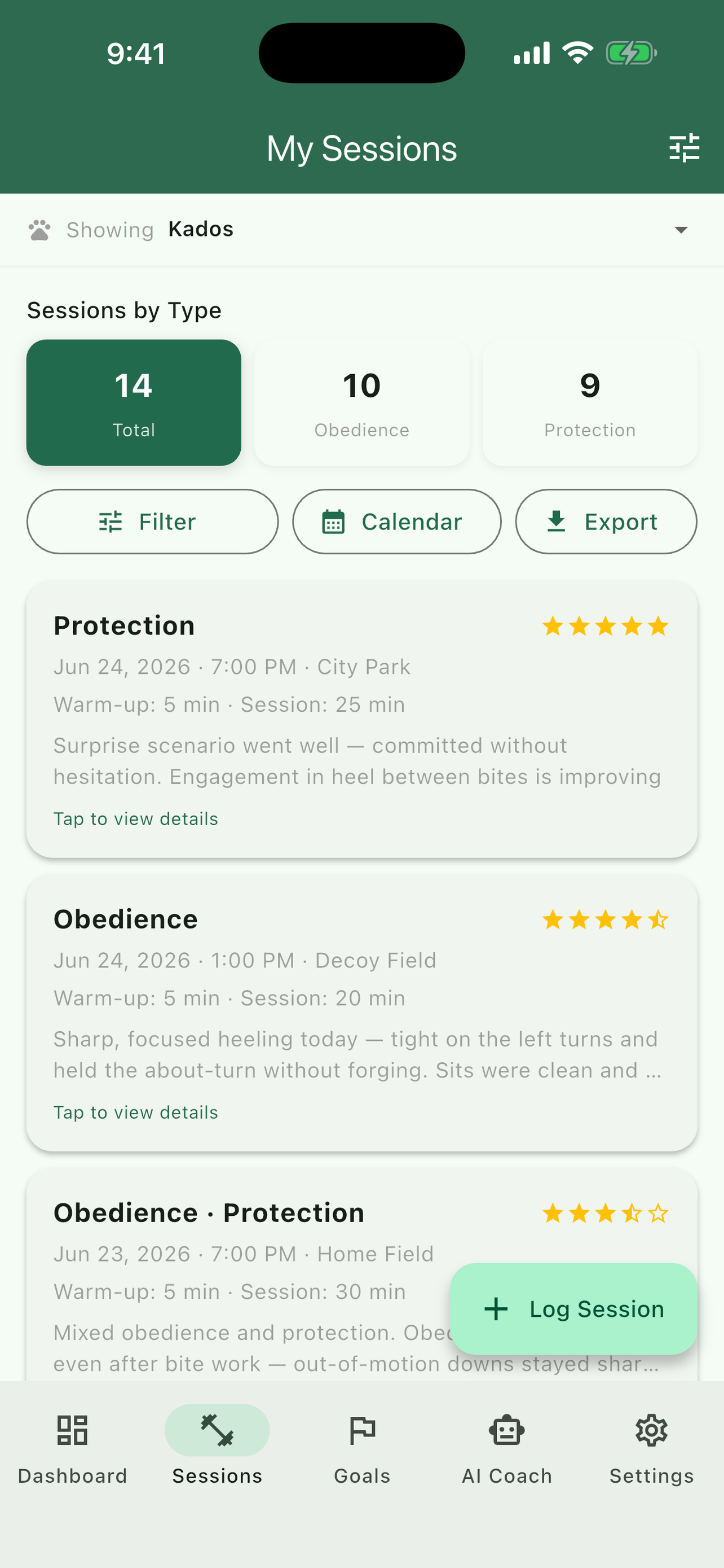 Sport Dog Training Tracker screenshot 4