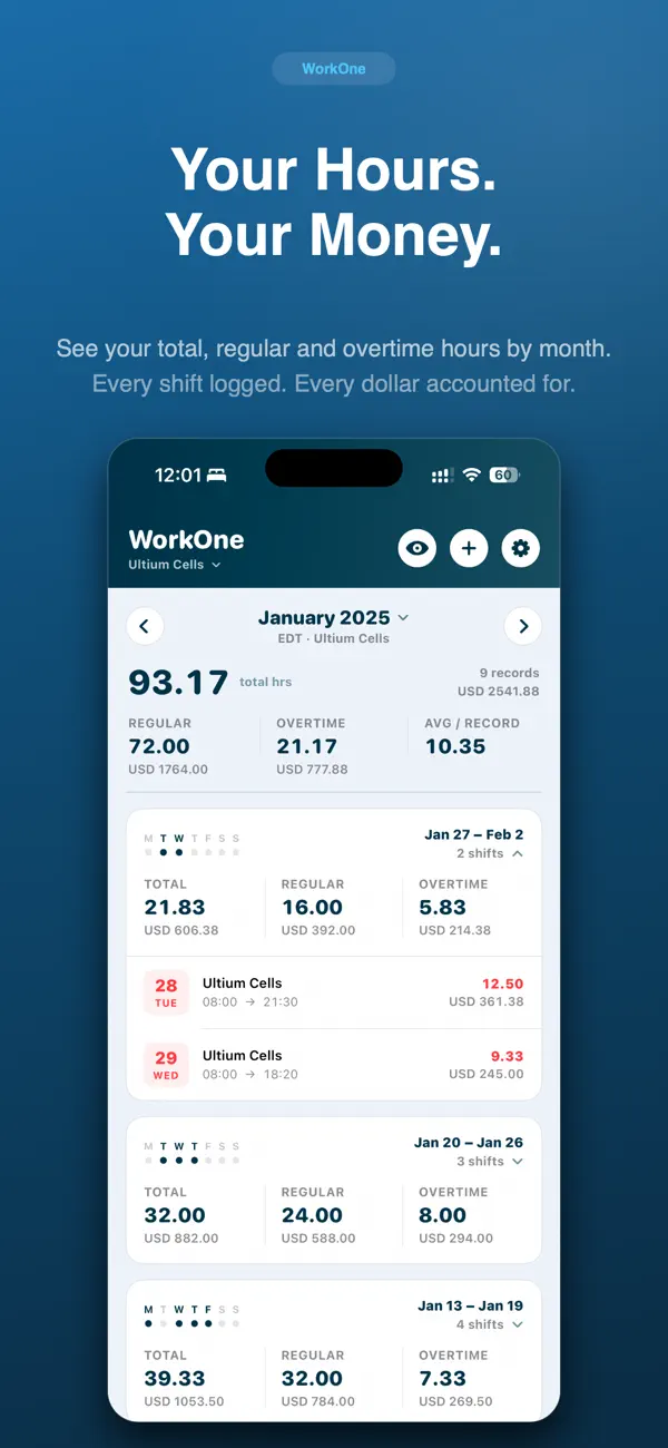 Screenshot #1 pour WorkOne
