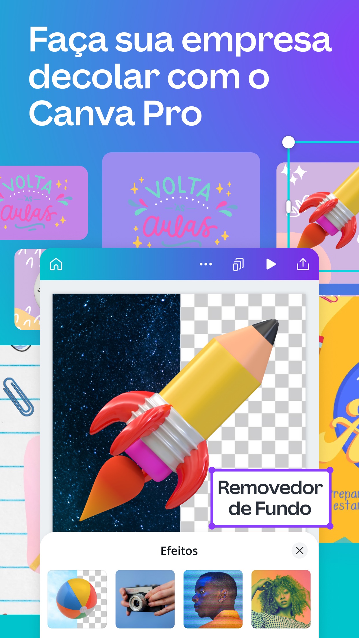 Screenshot do app Canva: Desenho e Editor de IA