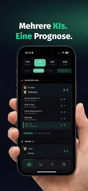 ScoreGPT: KI Fußball Scores iPhone screenshot 1