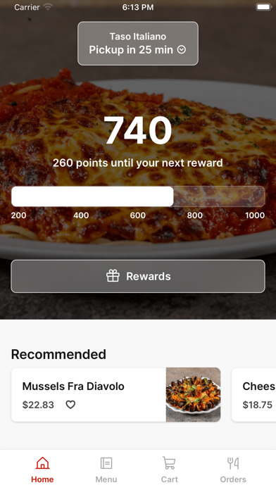 Taso Italiano To Go iPhone screenshot 1 - Food & Drink app