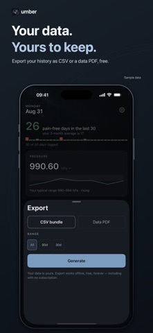 Umber: Migraine Tracker Screenshot 8 of 8