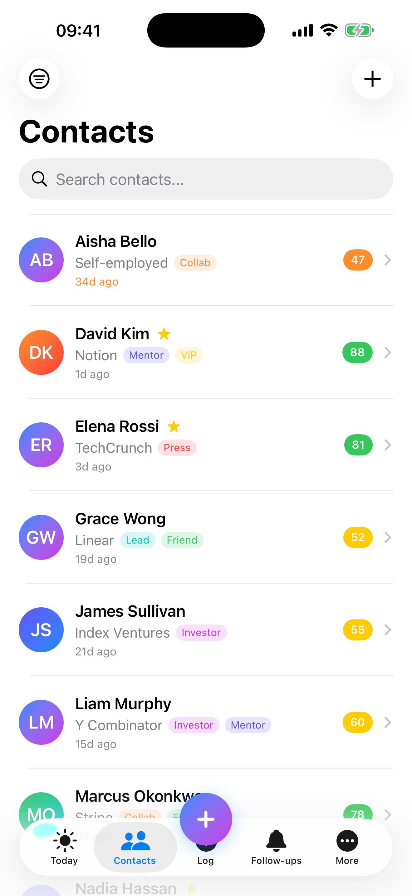 Nexus: Network & Contacts screenshot 2