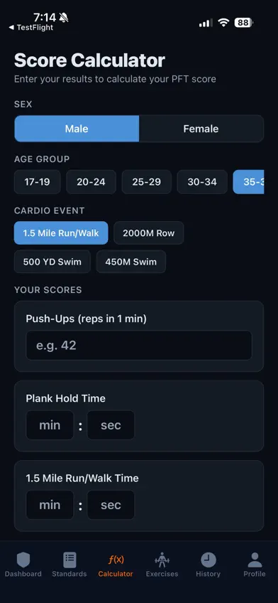 PFT Tracker - CG screenshot 4