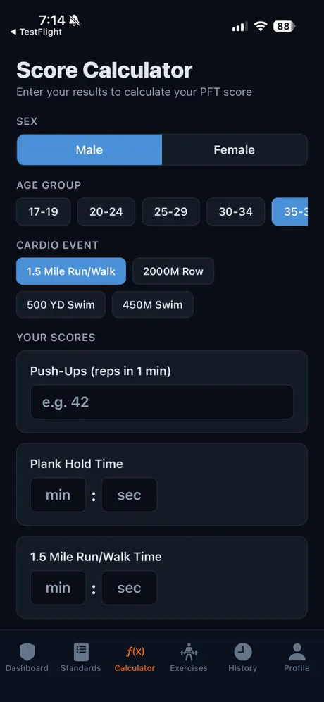 PFT Tracker - CG screenshot 4