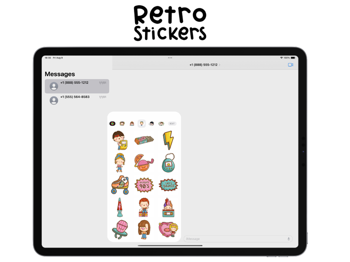 Retro stickers set