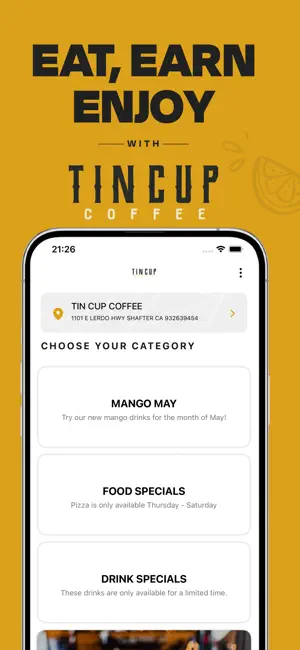 Tin Cup Coffee screenshot 1