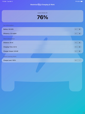 Maximize EV Charging at Work iPad screenshot