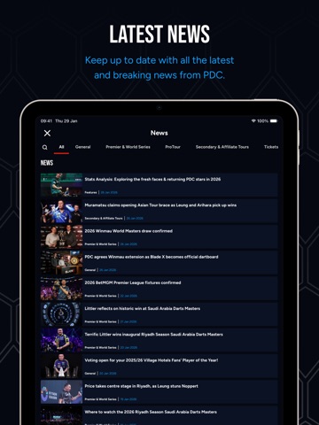 PDC iPad screenshot