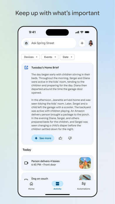 Google Homeのスクリーンショット