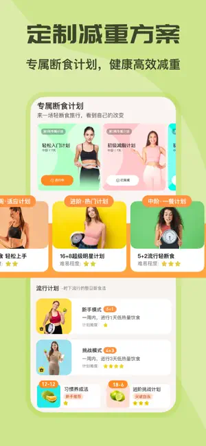 怪兽轻断食：自律饮食食谱，食物热量卡路里计算，间歇性断食追踪 iPhone screenshot 2