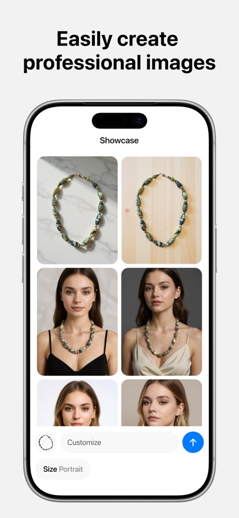 Pixelcut AI Photo Editor - See how Pixelcut streamlines product presentation with AI-generated models and customizable sizing options for diverse outputs.