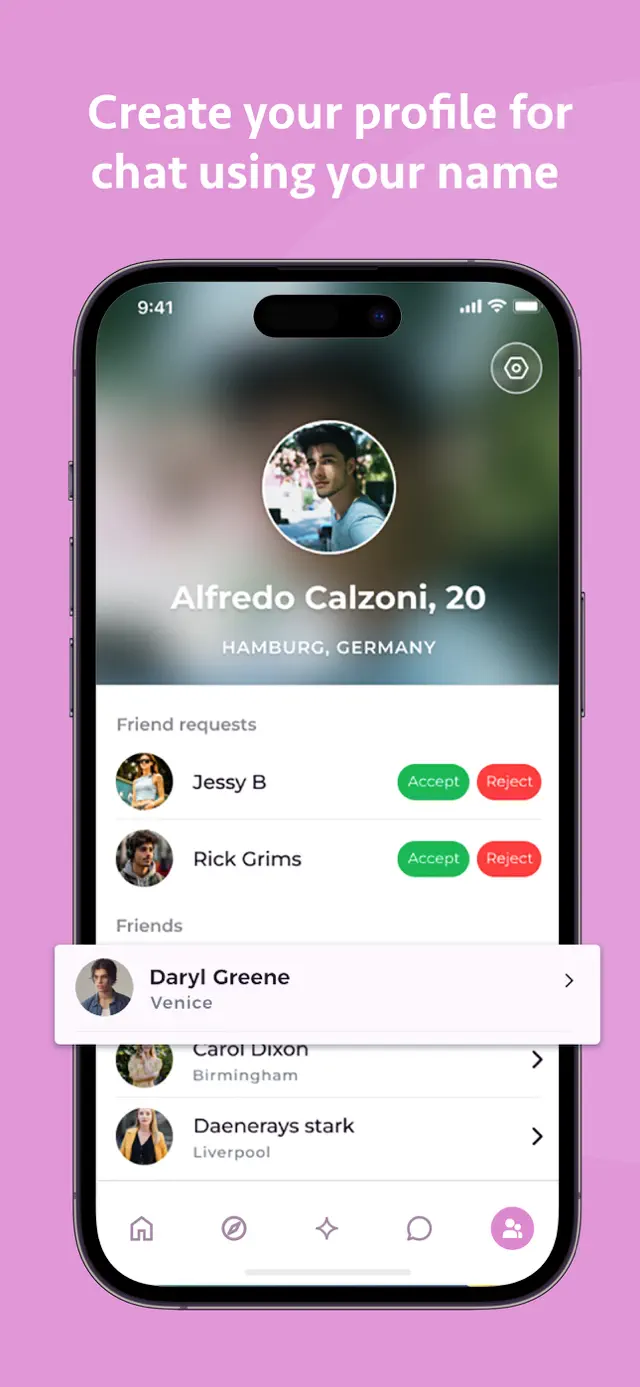 Friendzy discover screen