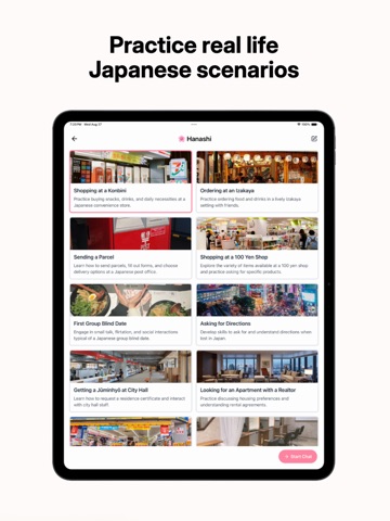 Hanashi - Learn by Speaking iPad screenshot