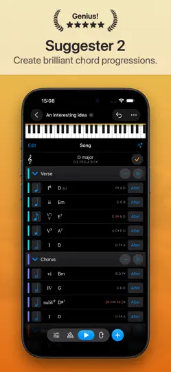 Captura de pantalla de Suggester 2 : Chords & Scales en iPhone 1