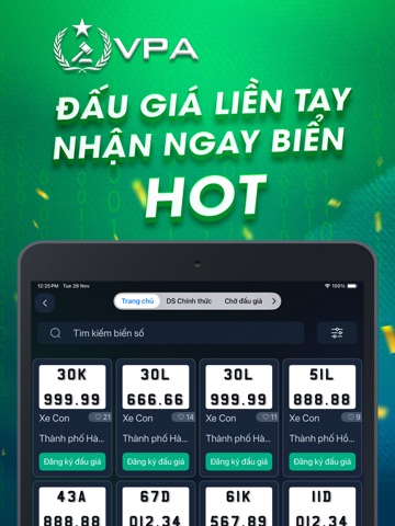 VPA - Đấu Giá Biển Số iPad screenshot 2