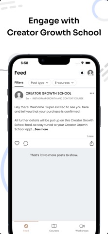 CREATOR GROWTH SCHOOL iPhone screenshot
