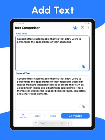 Compare Text: Text difference