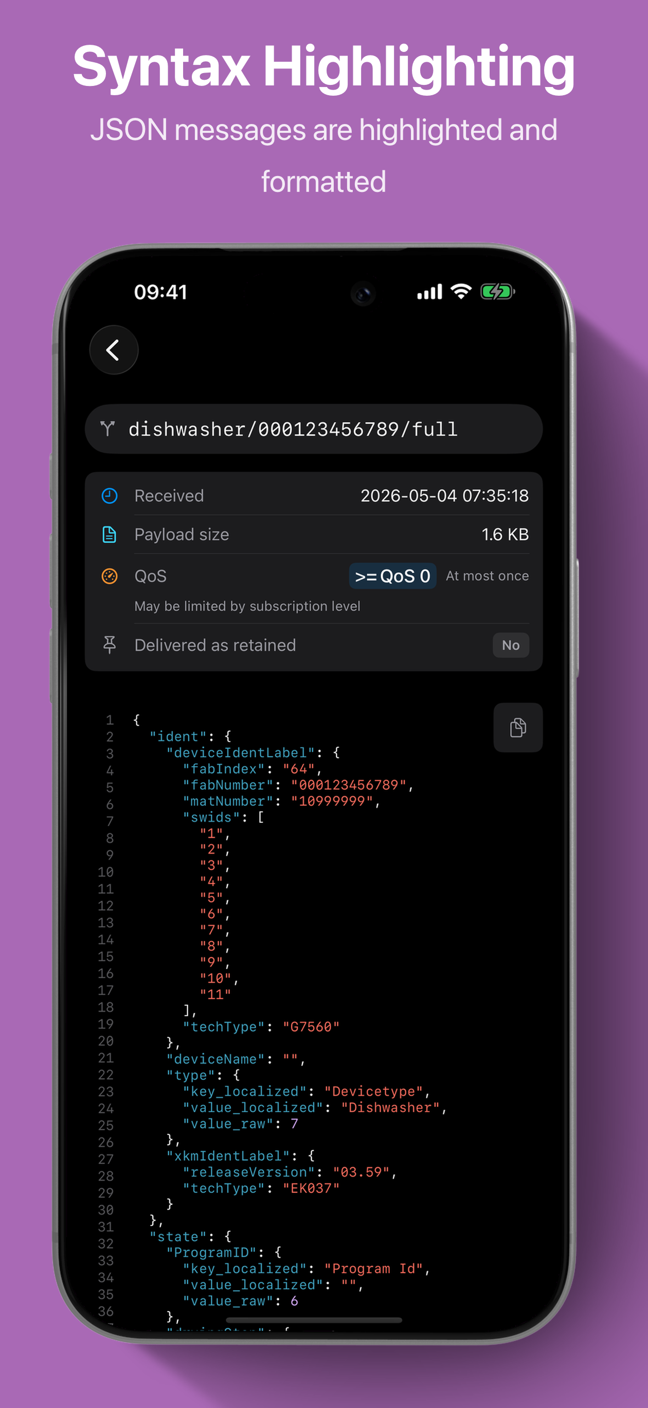 MQTTAnalyzer screenshot 7