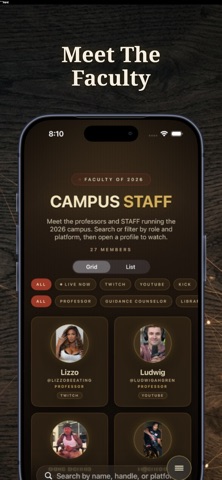 Streamer University 2026 iPhone screenshot