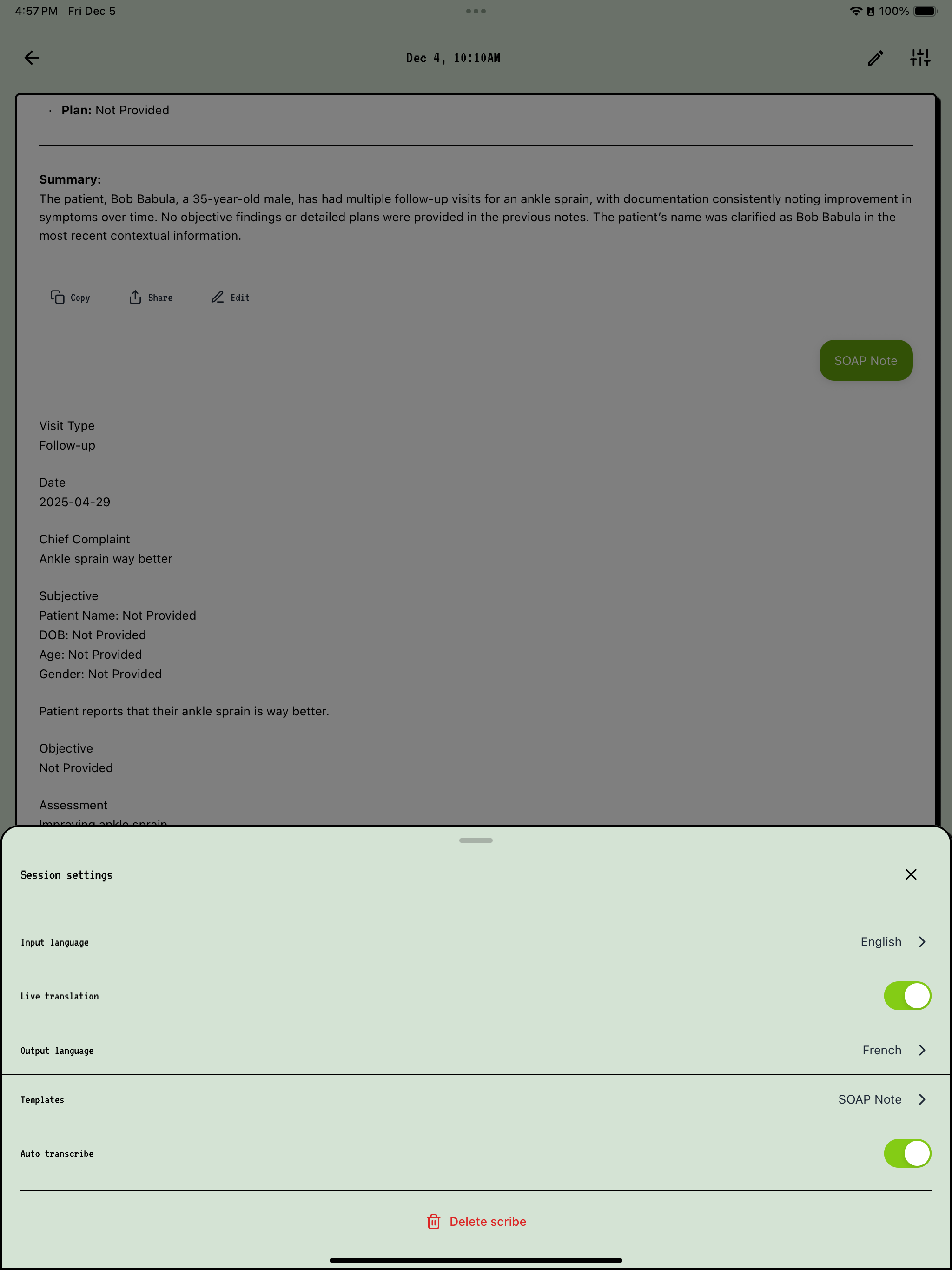 Scribeberry: AI Medical Scribe